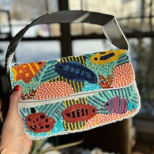 VIRAL Fish Beaded Bag "Under the Sea" Handbag NWT Rare